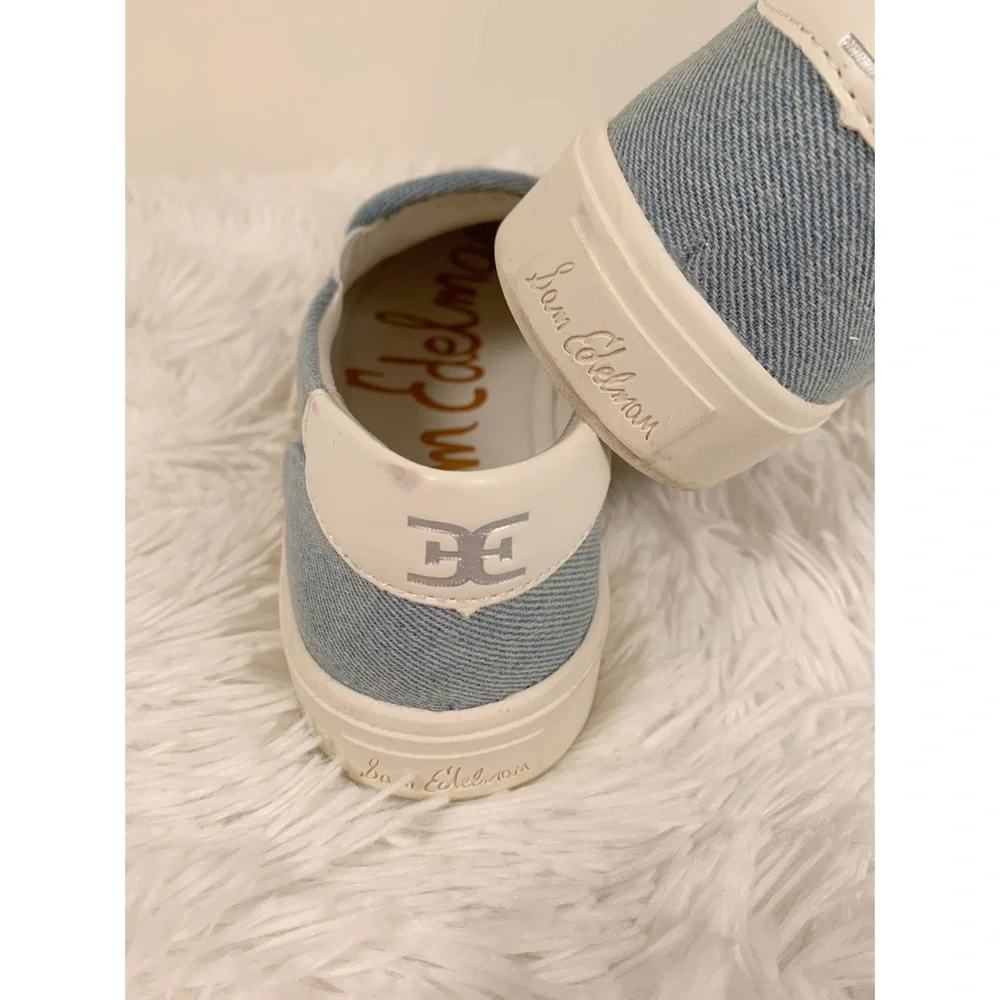Sam Edelman Embroidered Denim Slip-On Sneakers - Picture 8 of 10